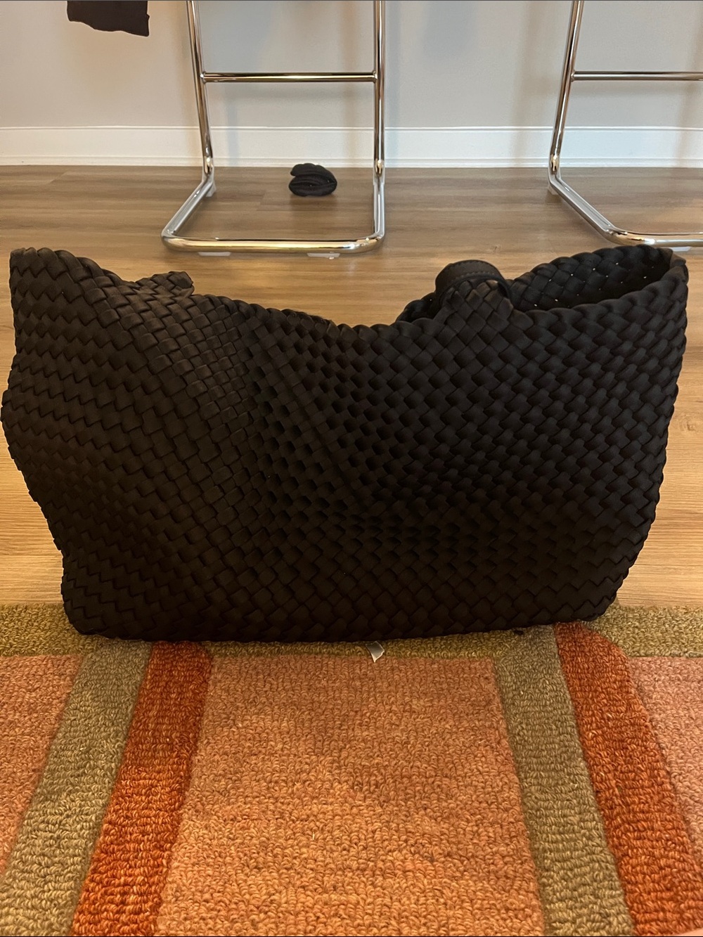 Woven Tote Bag - Black
